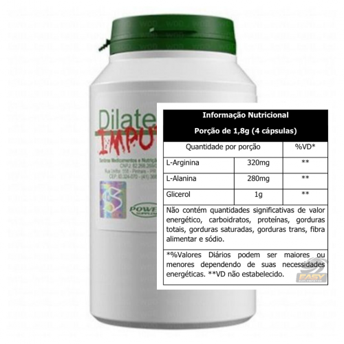 DILATEX IMPURO POWER SUPPLEMENTS - 120 CÁPSULAS