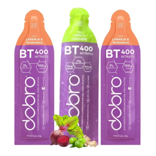 BT NITRATO 400 GEL 3 SACHÊS CARBOIDRATO BETERABA - TODOS OS SABORES
