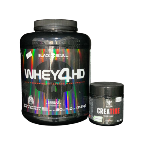 COMBO WHEY 4HD BLACK SKULL 2,2 KG + CREATINA DARKNESS CREAPURE 200G