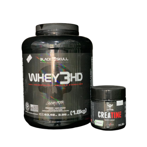 COMBO WHEY 3HD BLACK SKULL -1,8 KG + CREATINA DARKNESS CREAPURE 200G